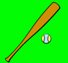 Dibujo Bate y bola de béisbol pintado por pipex
