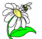 Dibujo Margarita con abeja pintado por vanessa