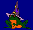 Dibujo Mago convertido en rana pintado por elvis