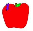 Dibujo Gusano en la fruta pintado por martuuuuuuuuuuuuu