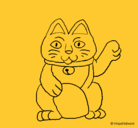 Dibujo Gato de la suerte pintado por felipe