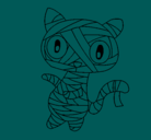 Dibujo Gato garabato momia pintado por joako