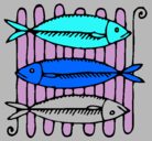 Dibujo Pescado a la brasa pintado por lomejor