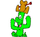 Dibujo Cactus con sombrero pintado por romm