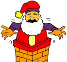 Dibujo Papa Noel en la chimenea pintado por claudiadominguez