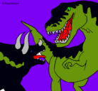 Dibujo Lucha de dinosaurios pintado por nahuel