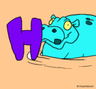 Dibujo Hipopótamo pintado por valeria