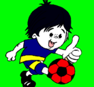Dibujo Chico jugando a fútbol pintado por octavio
