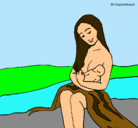 Dibujo Madre con su bebe pintado por jocelyne