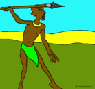 Dibujo Cazador africano II pintado por africano