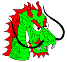 Dibujo Cabeza de dragón pintado por metamorfala