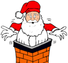 Dibujo Papa Noel en la chimenea pintado por juancarlito