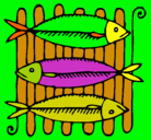 Dibujo Pescado a la brasa pintado por fran