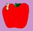 Dibujo Gusano en la fruta pintado por alejandra