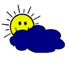 Dibujo Sol y nube pintado por linamarclinamarelarosado