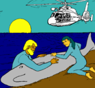 Dibujo Rescate ballena pintado por espectacular