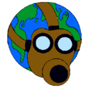 Dibujo Tierra con máscara de gas pintado por dahiana