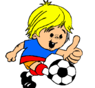 Dibujo Chico jugando a fútbol pintado por goool