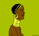 Dibujo Africana pintado por le