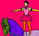 Dibujo Trapecista encima de caballo pintado por valerialopez