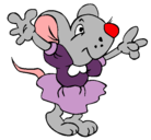 Dibujo Rata con vestido pintado por manuela