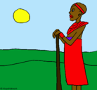 Dibujo Massai pintado por miluhhhhhh