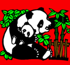 Dibujo Mama panda pintado por vlad