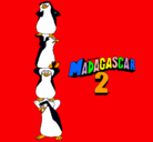 Dibujo Madagascar 2 Pingüinos pintado por quedibujo