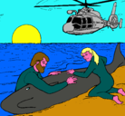 Dibujo Rescate ballena pintado por riki