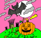 Dibujo Paisaje de Halloween pintado por CAROLINA