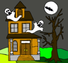 Dibujo Casa fantansma pintado por keyla