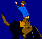 Dibujo Vaquero en caballo pintado por mr.x