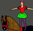 Dibujo Trapecista encima de caballo pintado por santiago