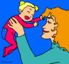 Dibujo Madre con su bebe pintado por ALEX