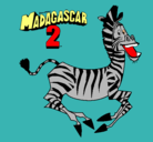 Dibujo Madagascar 2 Marty pintado por leoari