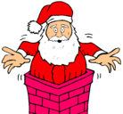 Dibujo Papa Noel en la chimenea pintado por vanesa