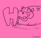 Dibujo Hipopótamo pintado por coraima