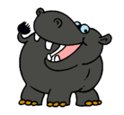 Dibujo Hipopótamo pintado por sujey