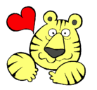 Dibujo Tigre loco de amor pintado por tiger
