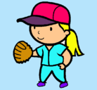 Dibujo Jugadora de béisbol pintado por gatitobonito