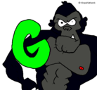Dibujo Gorila pintado por gabriela