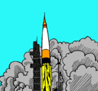 Dibujo Lanzamiento cohete pintado por guillez