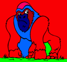 Dibujo Gorila pintado por pablo