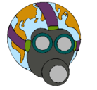 Dibujo Tierra con máscara de gas pintado por isabel