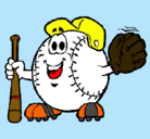 Dibujo Bola de béisbol pintado por fernandocolias
