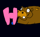 Dibujo Hipopótamo pintado por simon