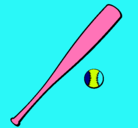 Dibujo Bate y bola de béisbol pintado por nati