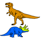 Dibujo Triceratops y tiranosaurios rex pintado por SIMONABRAHAM