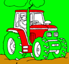 Dibujo Tractor en funcionamiento pintado por ADAY