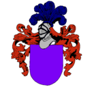 Dibujo Escudo de armas y casco pintado por macos